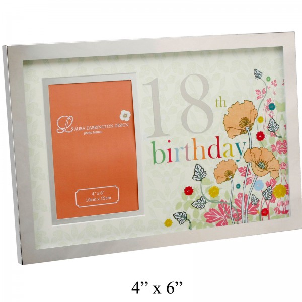 Floral 18th Birthday Photo Frame - 18th gift