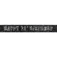 Birthday Glitz Black '21' Prismatic Banner - 3.66m - 21st Birthday Decorations