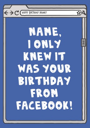 Funny Facebook Birthday Card - 18th gift