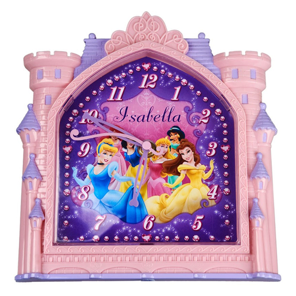 personalised disney princess castle clock - children"s birthday