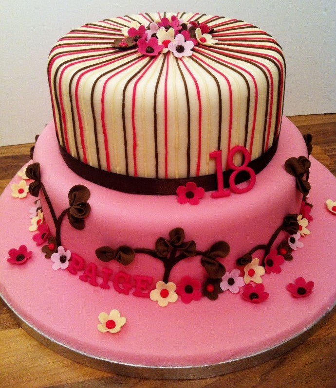 Pretty Pink 18th Birthday Cake