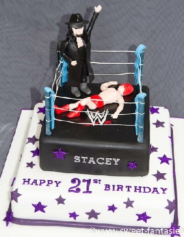 WWE wrestling 21st birthday cake