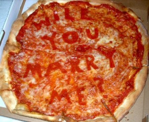 Pop the question on a pizza